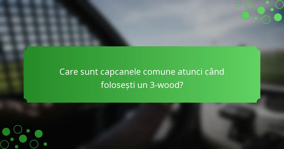 Care sunt capcanele comune atunci când folosești un 3-wood?