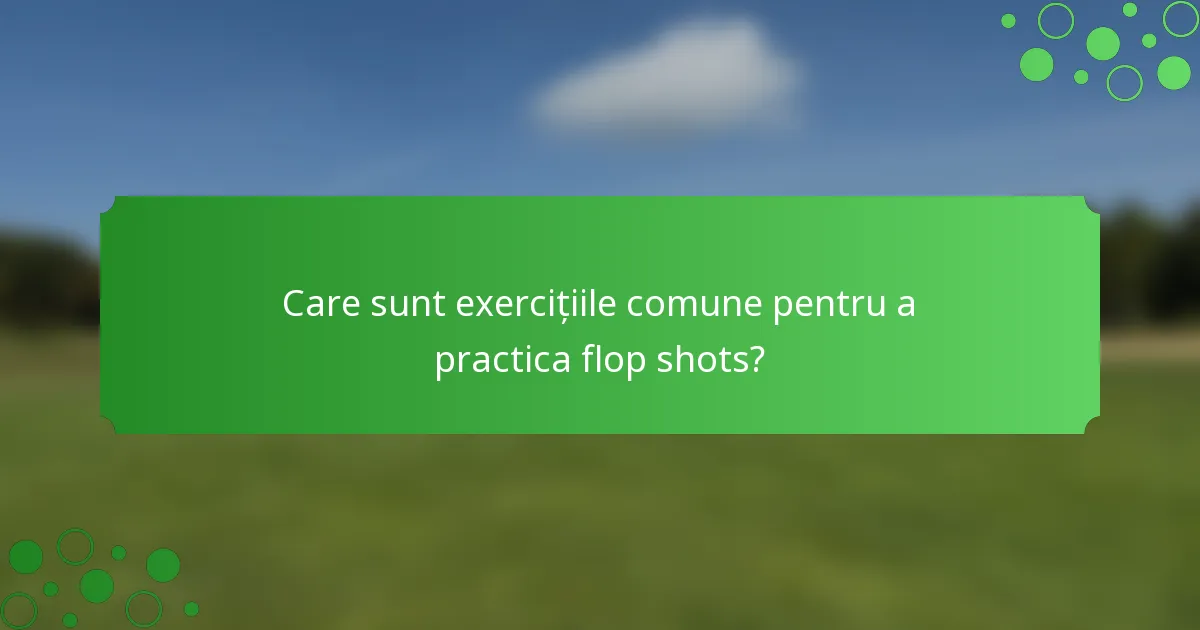 Care sunt exercițiile comune pentru a practica flop shots?