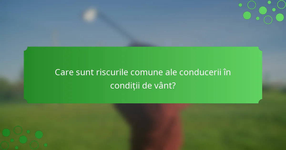 Care sunt riscurile comune ale conducerii în condiții de vânt?